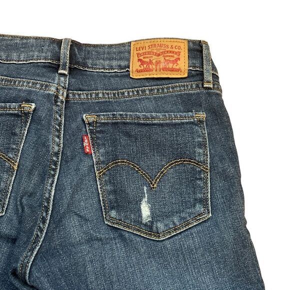 Levi’s Levis 711 Skinny Jeans Distressed Dark Wash Blue Size 24 - Picture 6 of 11